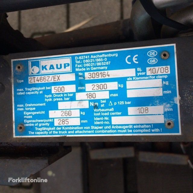 positionneur de fourches Kaup 2T466Z/EX